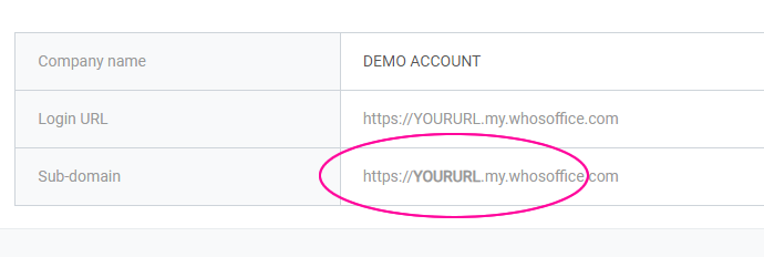 Your company sub-domain