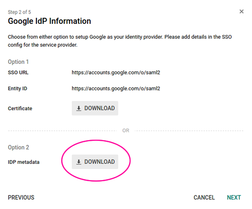 Google IdP Information