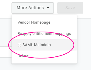 Download the SAML Metadata file