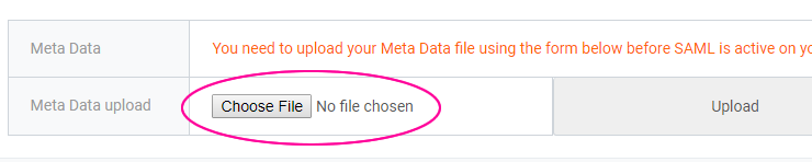 Upload your metadata file