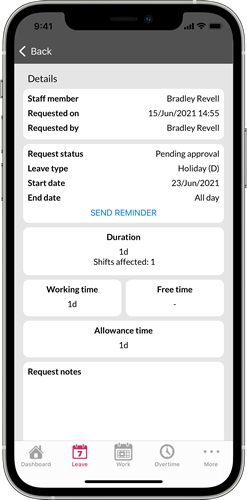 Leave request details