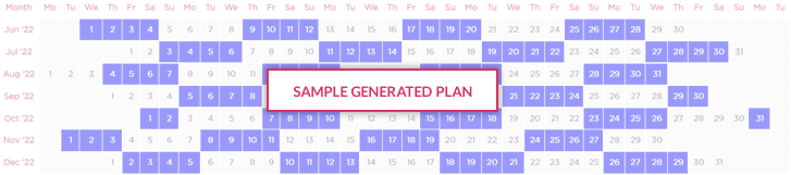 Sample generated shift plan